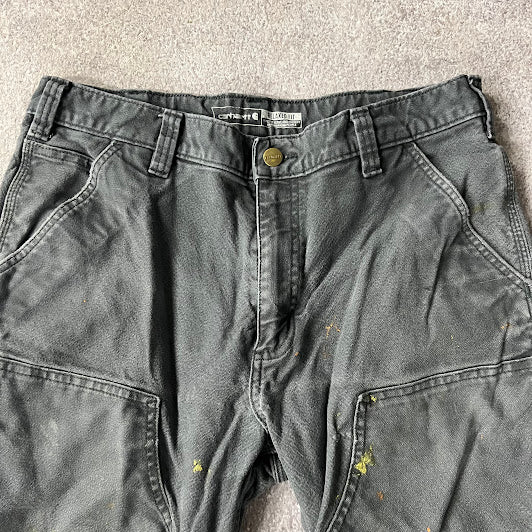 2010s Carhartt Workwear Distressed Relaxed Gray Vintage Pants 34x32