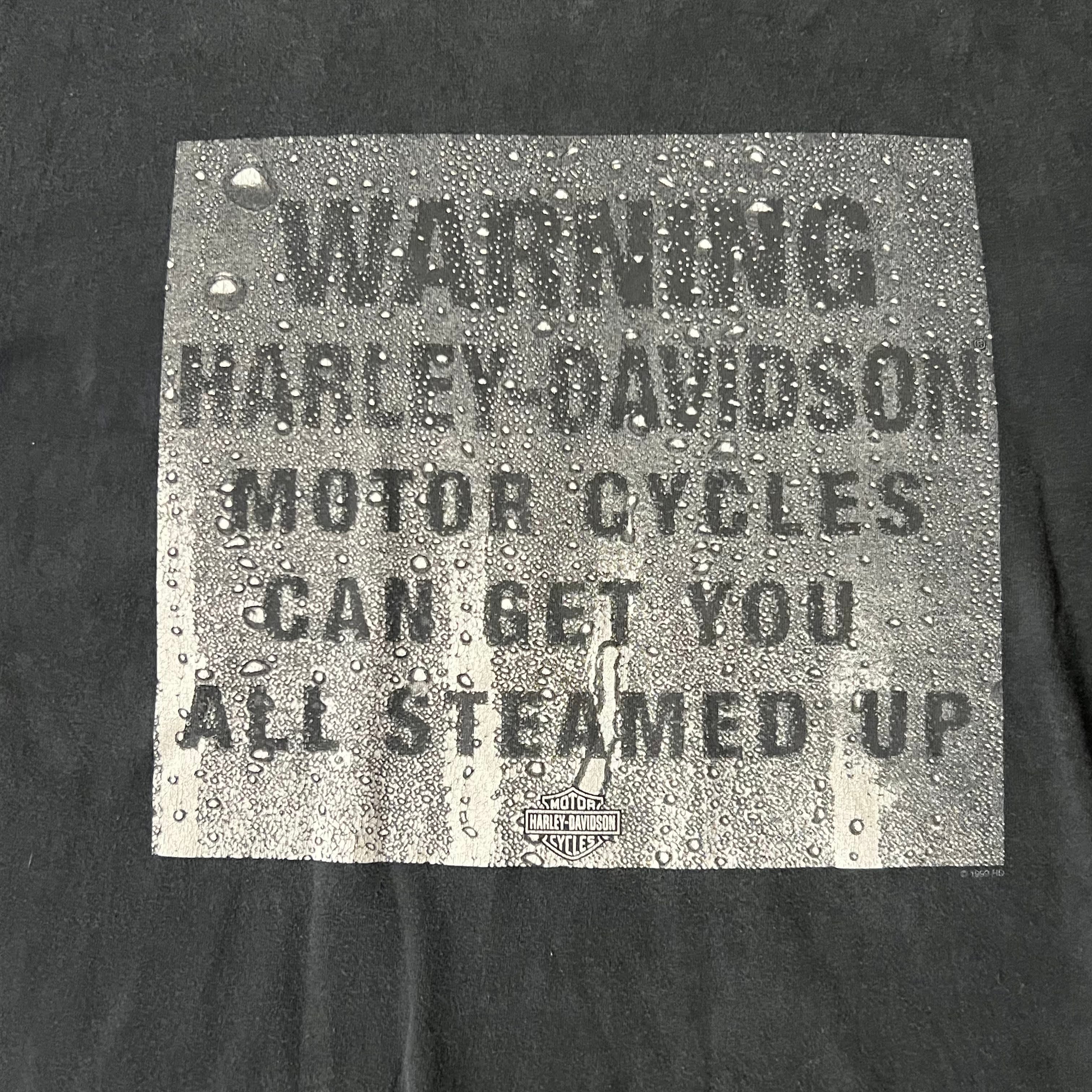 90s Harley Davidson Sun Faded Worn In Big Logo Tee L