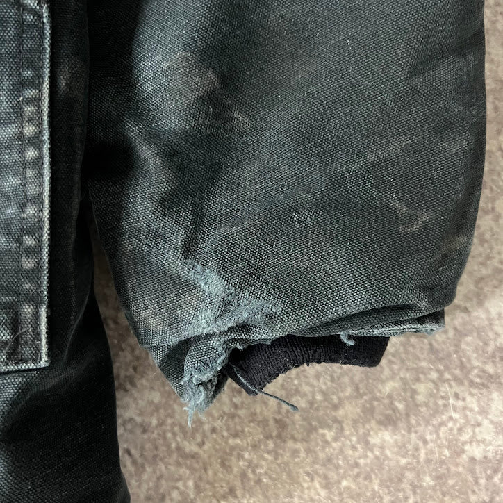 Y2K Carhartt Corduroy Collar Quilt Lined Workwear Black Jacket M