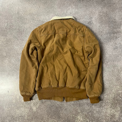 2010s Carhartt Sherpa Lined Workwear Outdoor Tan Jacket S