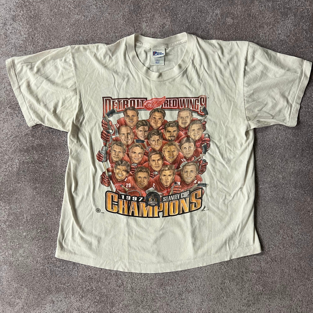 90s Detroit Red Wings Pro Player Big Logo Single Stitch Tee L