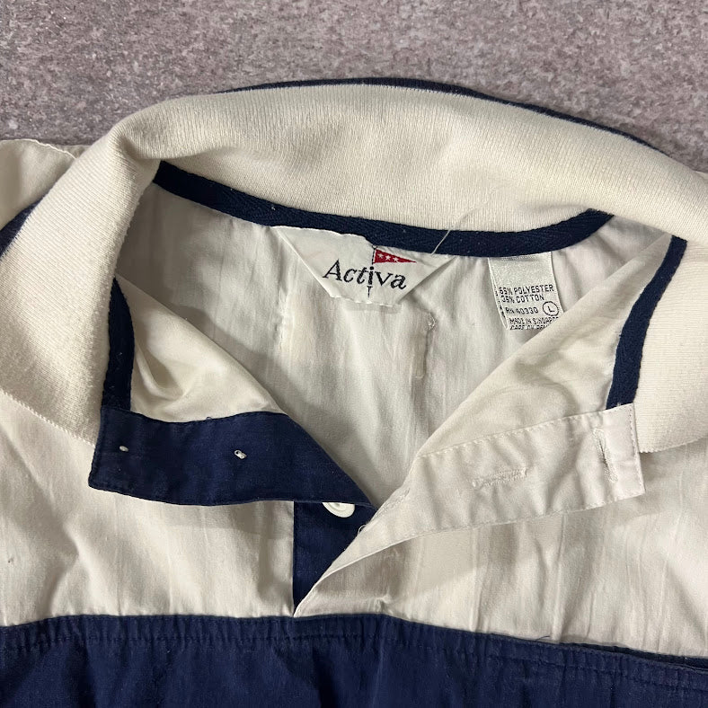 90s Activa Preppy Minimal Vintage Pullover L