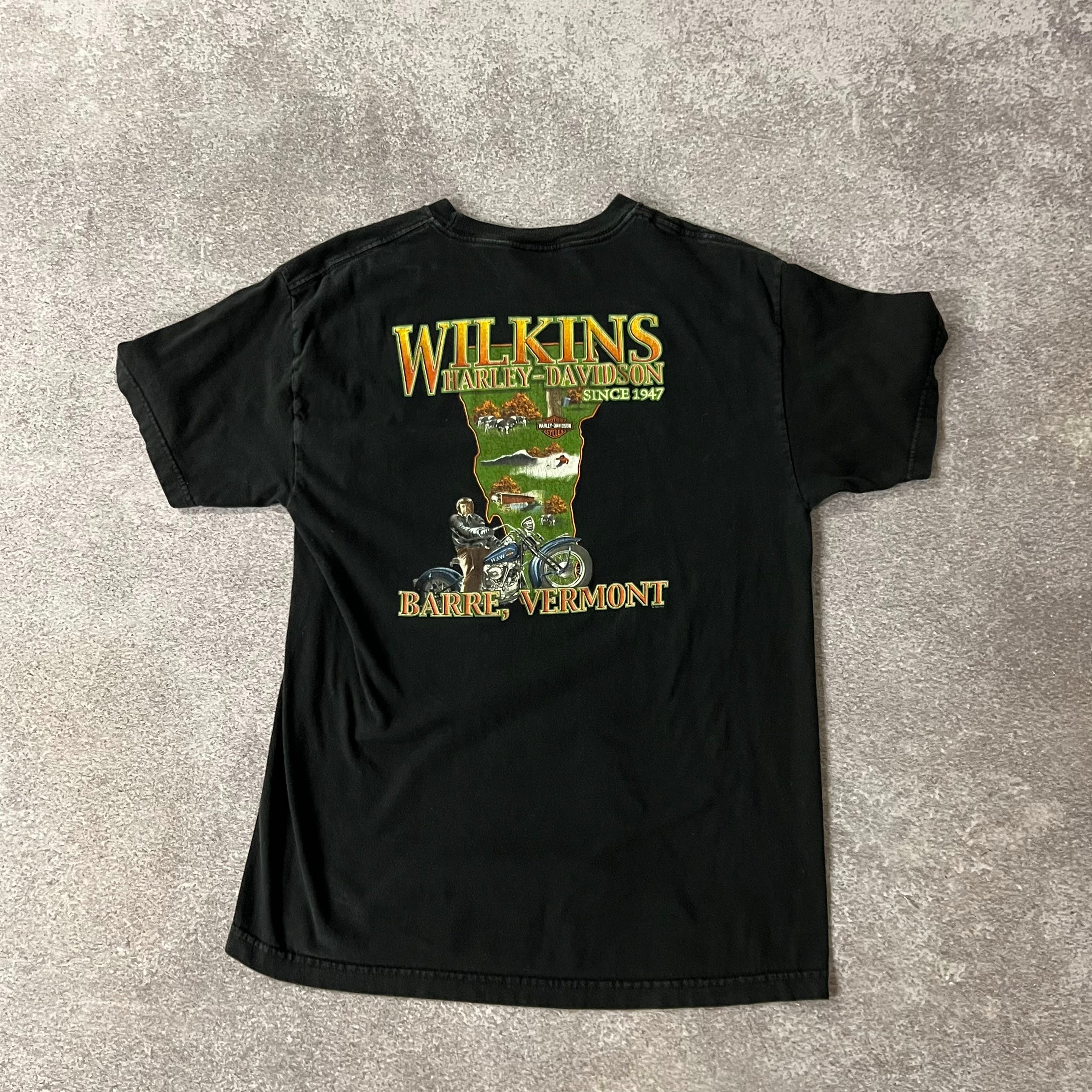 Y2K Harley Davidson Barre, Vermont Worn In Tee L