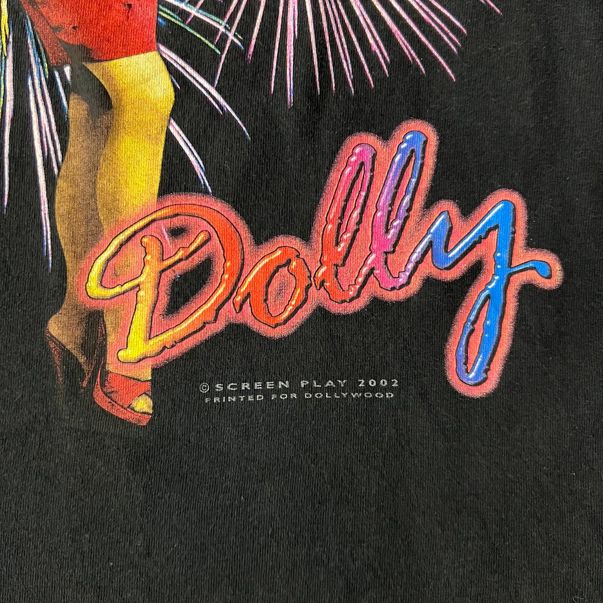 2002 Dolly Parton Dollywood Fireworks Shirt XL Delta Tour Tee Y2K Screen Play