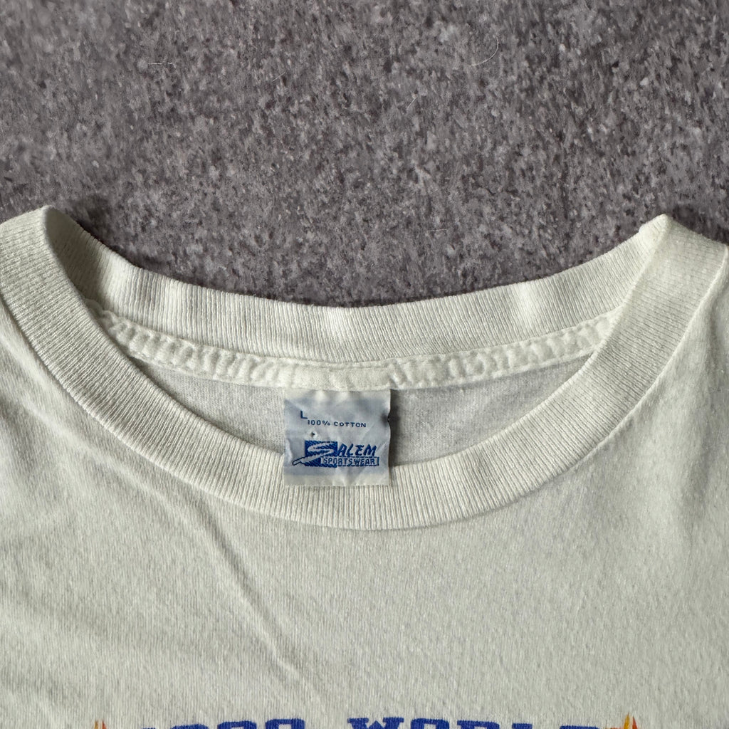 90s Detroit Pistons Back 2 Back NBA Champions Salem Sportswear Single Stitch Tee L