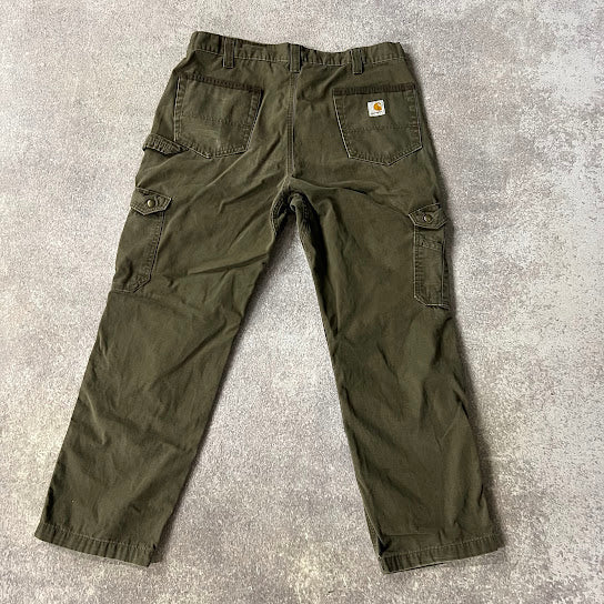 2010s Carhartt Workwear Distressed Relaxed Green Vintage Pants 38x30