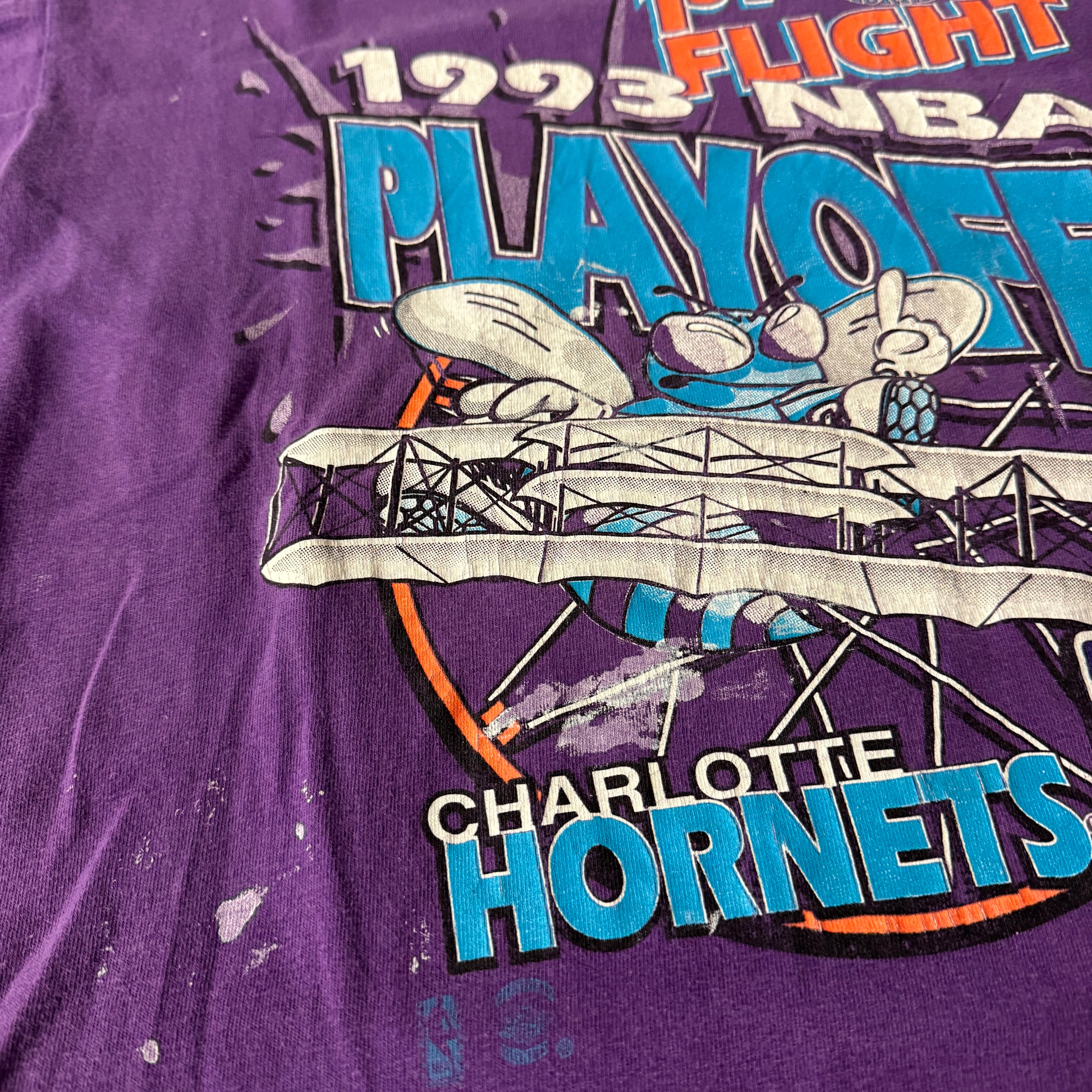 90s Charlotte Hornets Salem Sportswear Single Stitch Tee L