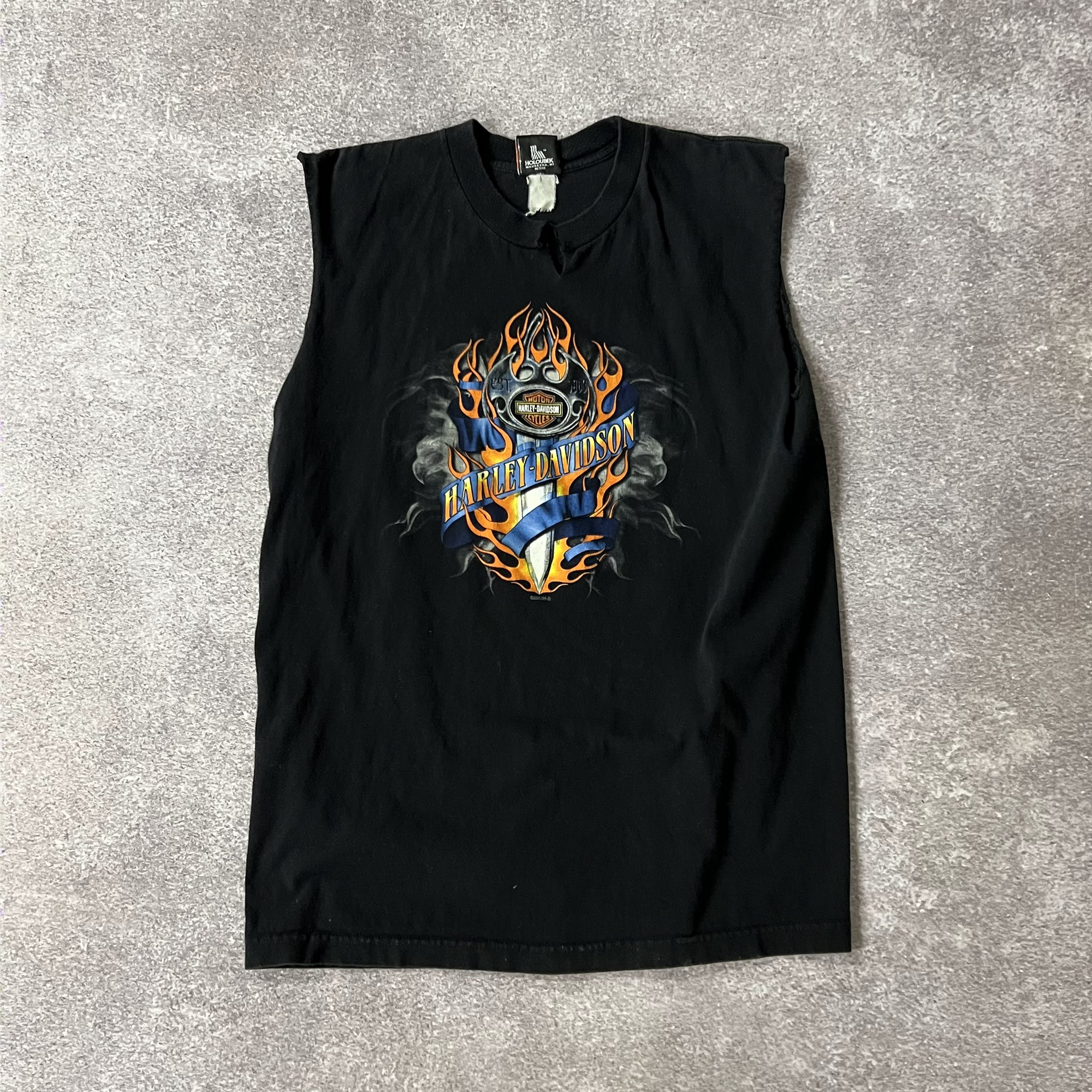 Y2K Harley Davidson Worn In Tank Top L