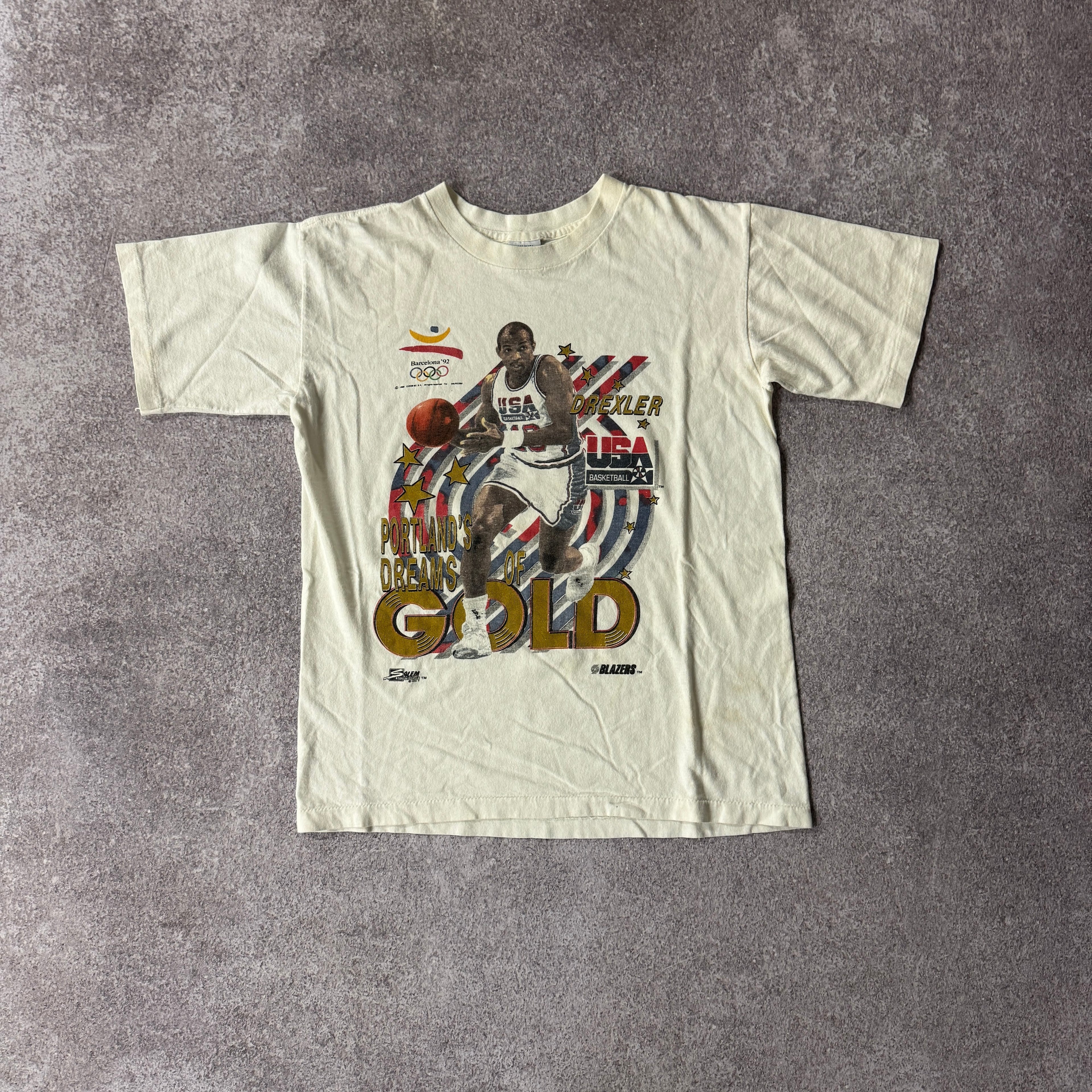 90s Portland Trail Blazers USA Basketball Single Stitch Tee M