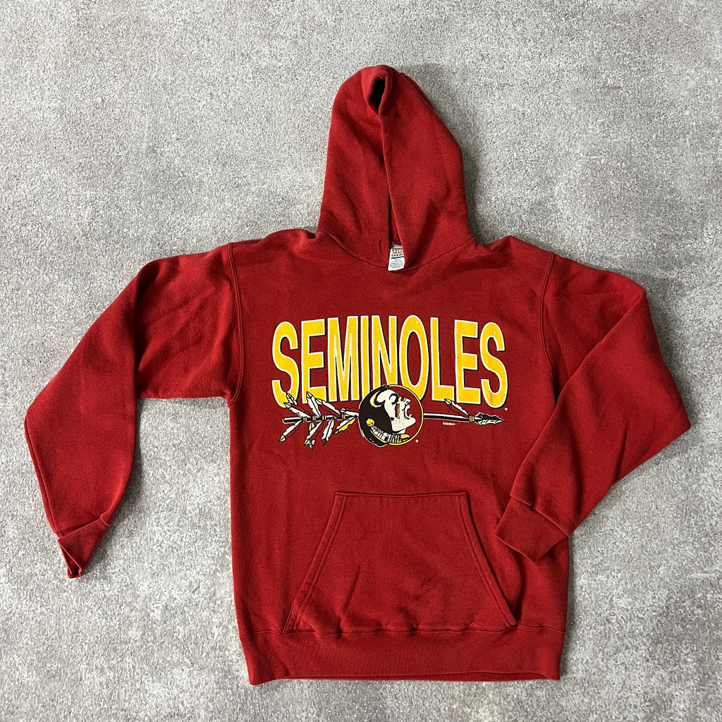 90s Soffe Heavy Sweats Red Big Logo Hoodie L