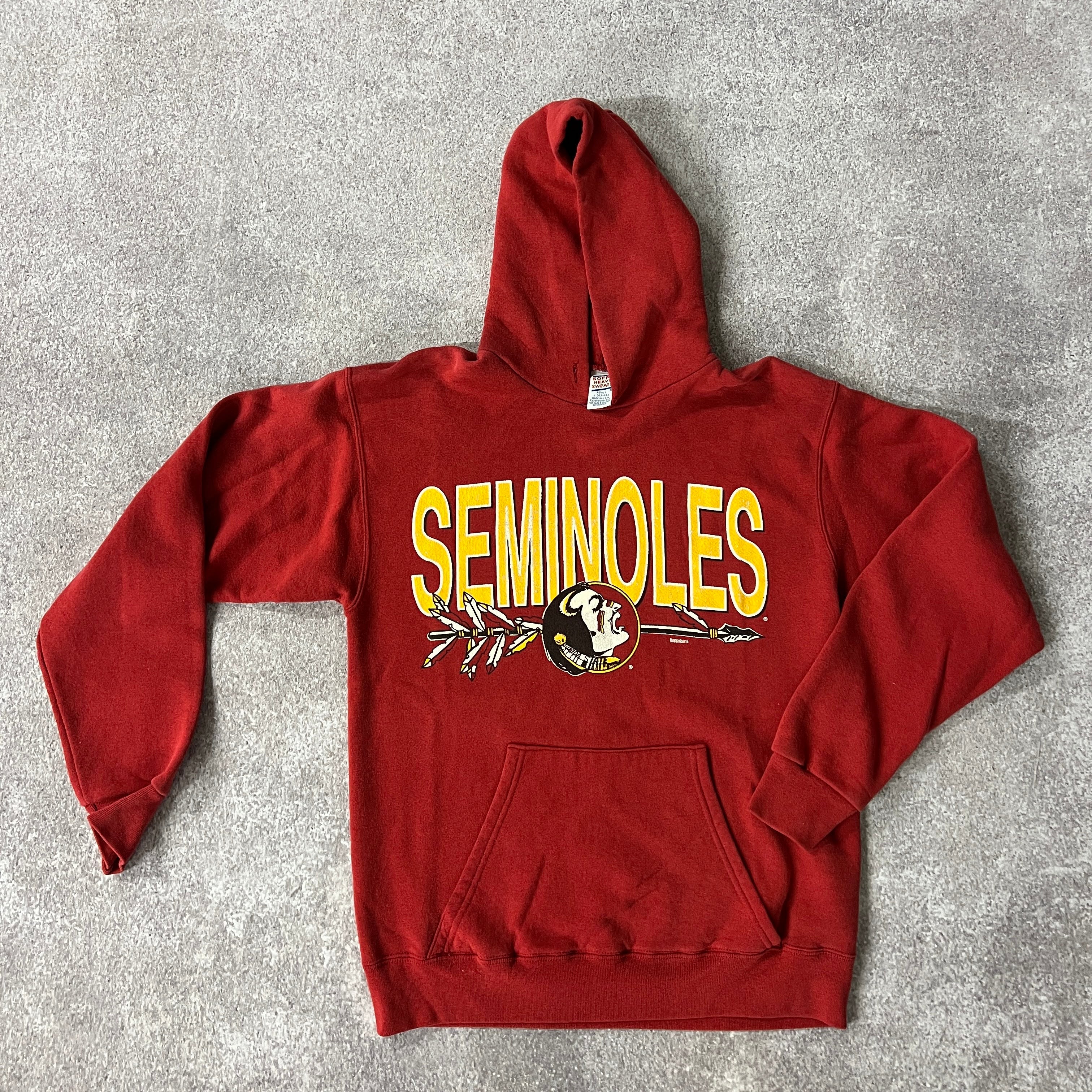 90s Soffe Heavy Sweats Red Big Logo Hoodie L