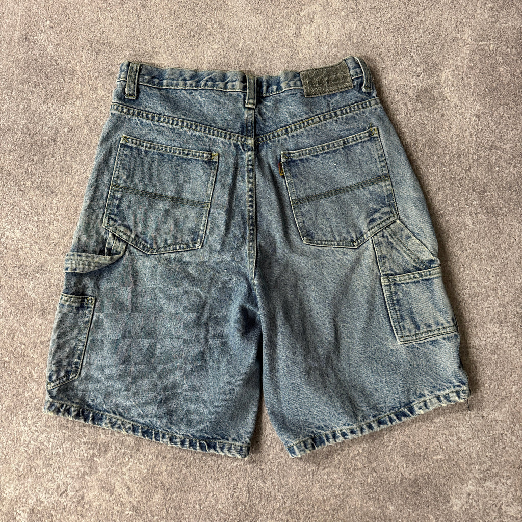 Y2K Relio Industries Blue Relaxed Distressed Shorts 34W