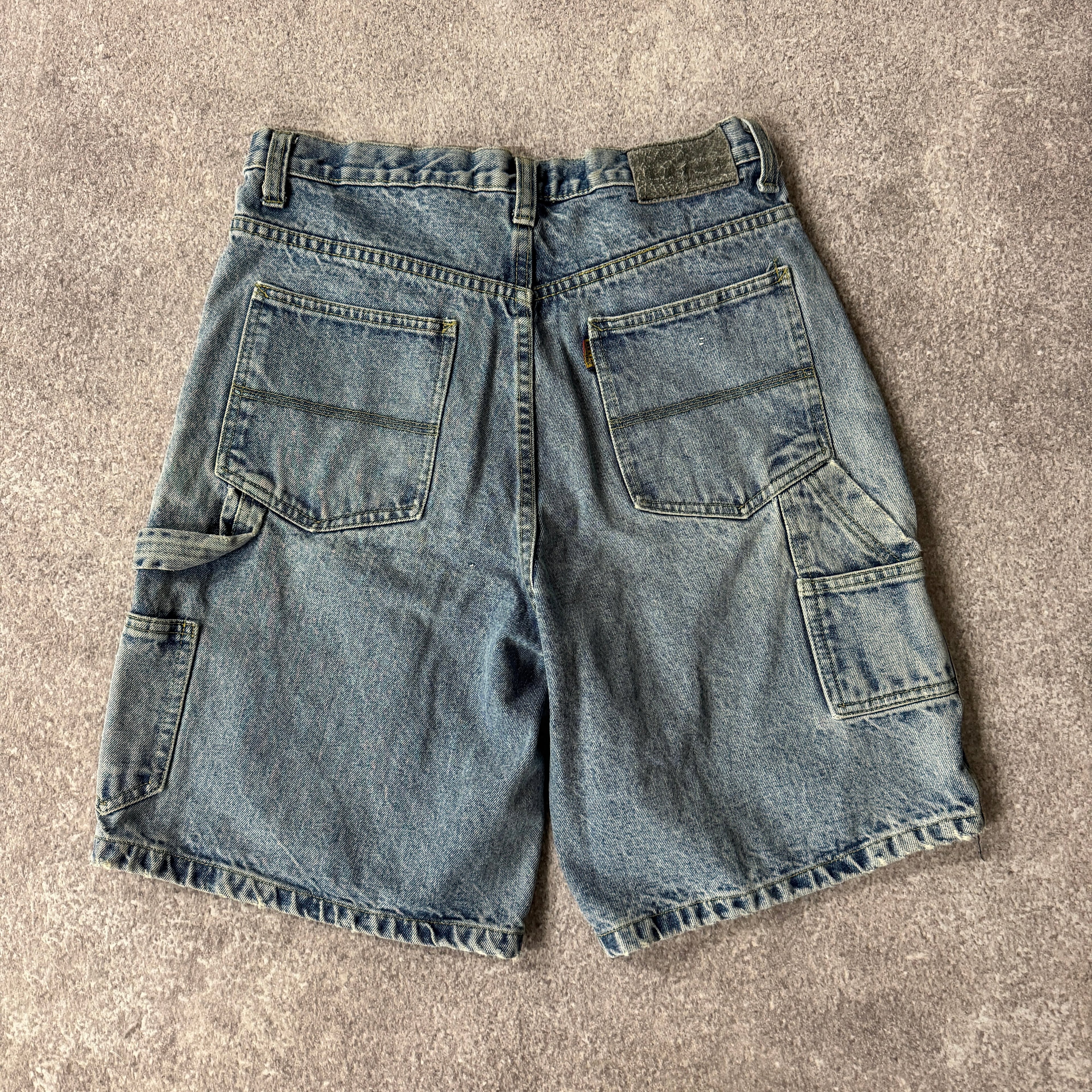 Y2K Relio Industries Blue Relaxed Distressed Shorts 34W