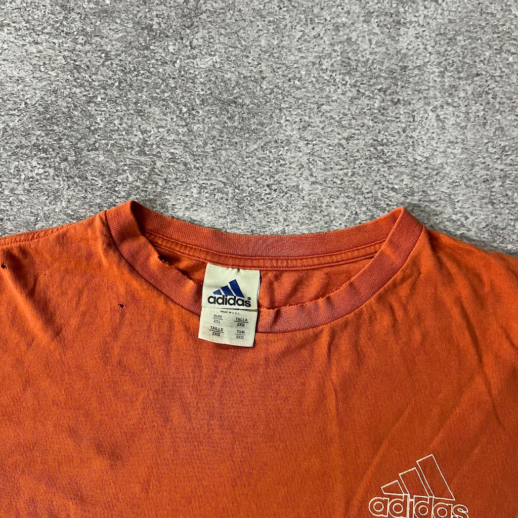 90s Adidas Orange Long Sleeve Tee XXL
