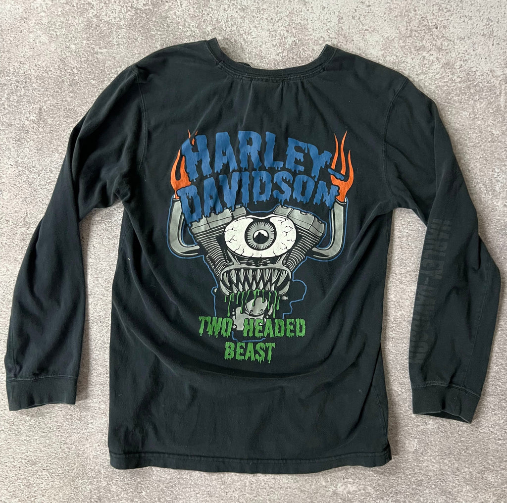 2010s Harley Davidson Worn In Long Sleeve Tee S