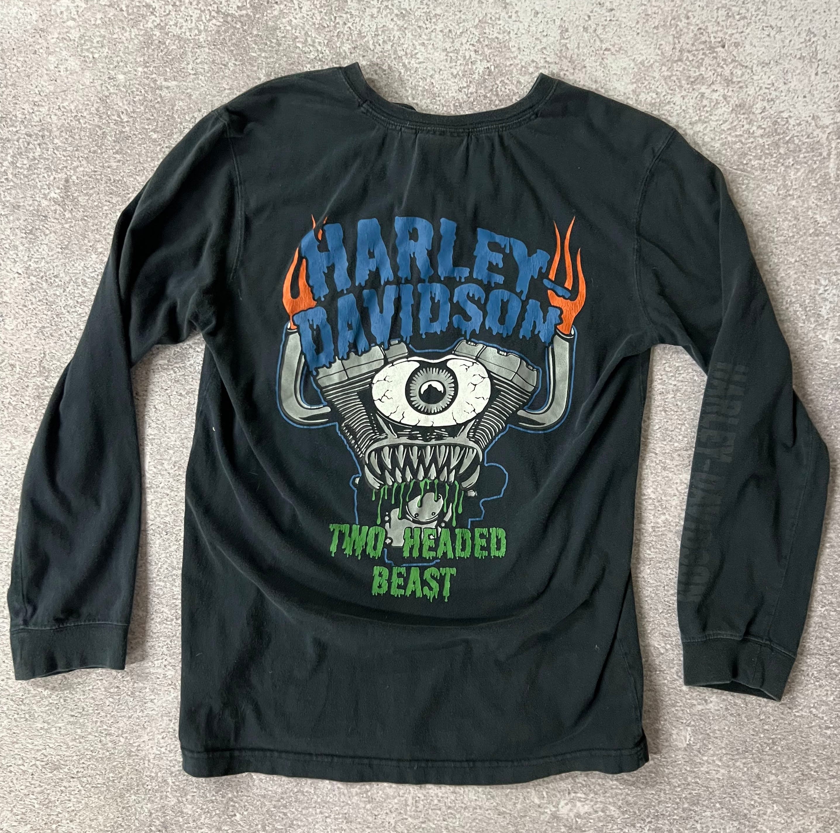 2010s Harley Davidson Worn In Long Sleeve Tee S