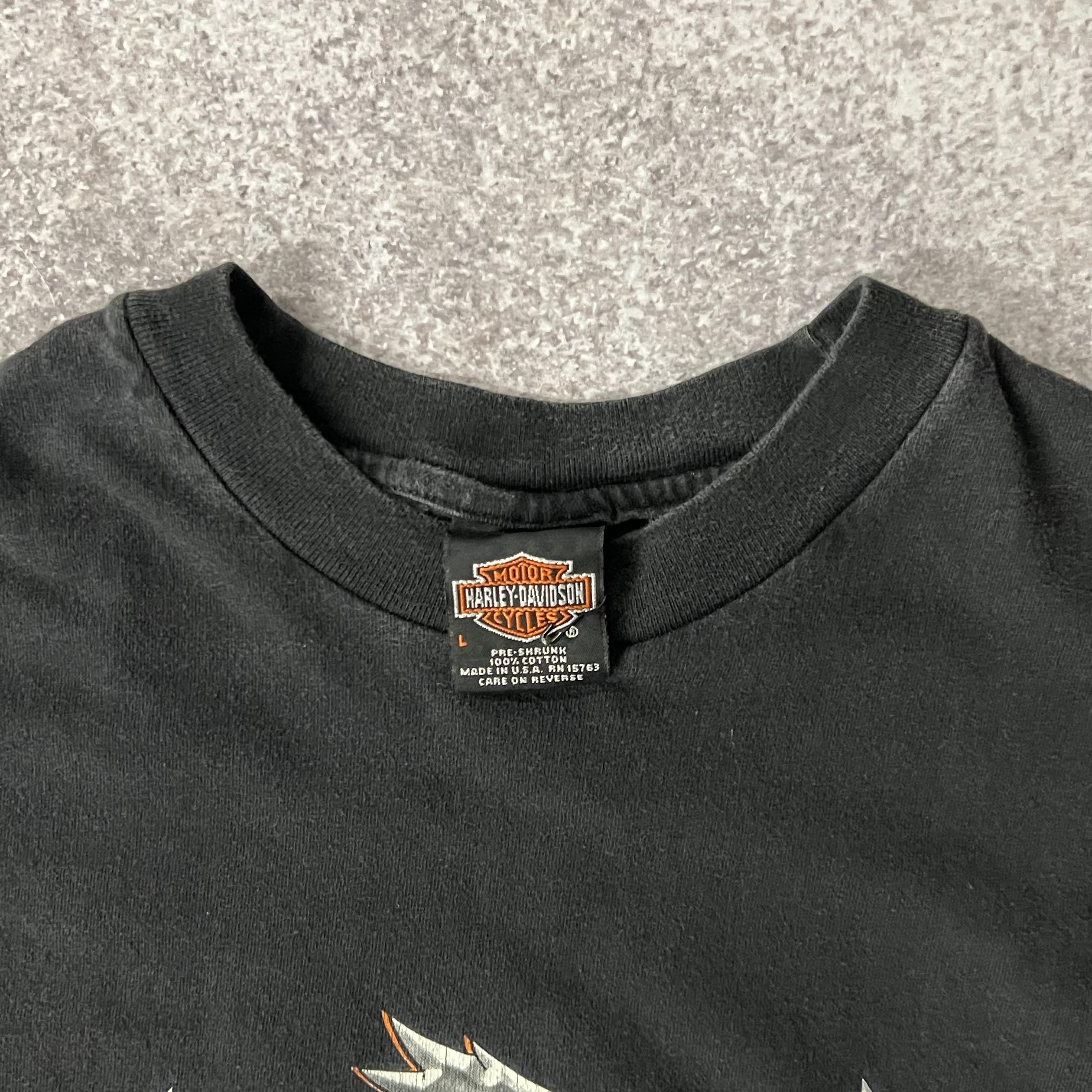 Y2K Harley Davidson Barre, Vermont Worn In Tee L