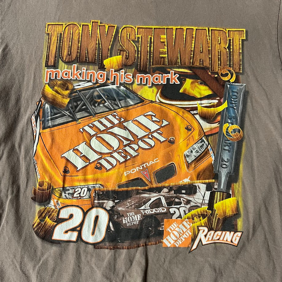 Y2K Tony Stewart NASCAR Chase Authentics Big Logo Back Graphic Tee L