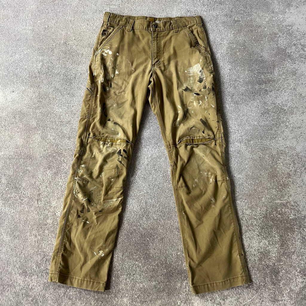 2010s Carhartt Workwear Faded Distressed Relaxed Tan Pants 34x34