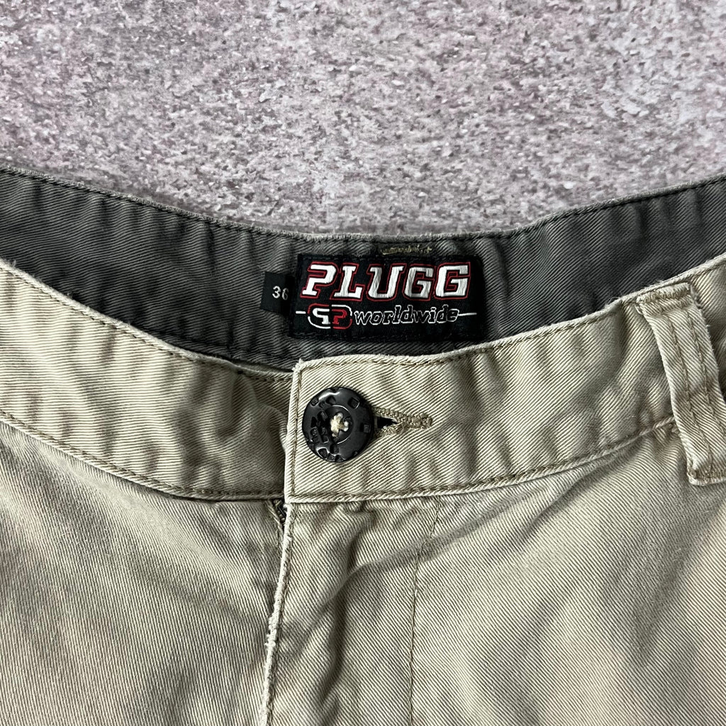 Y2K PLUGG Tan Workwear Shorts 36W x 10L