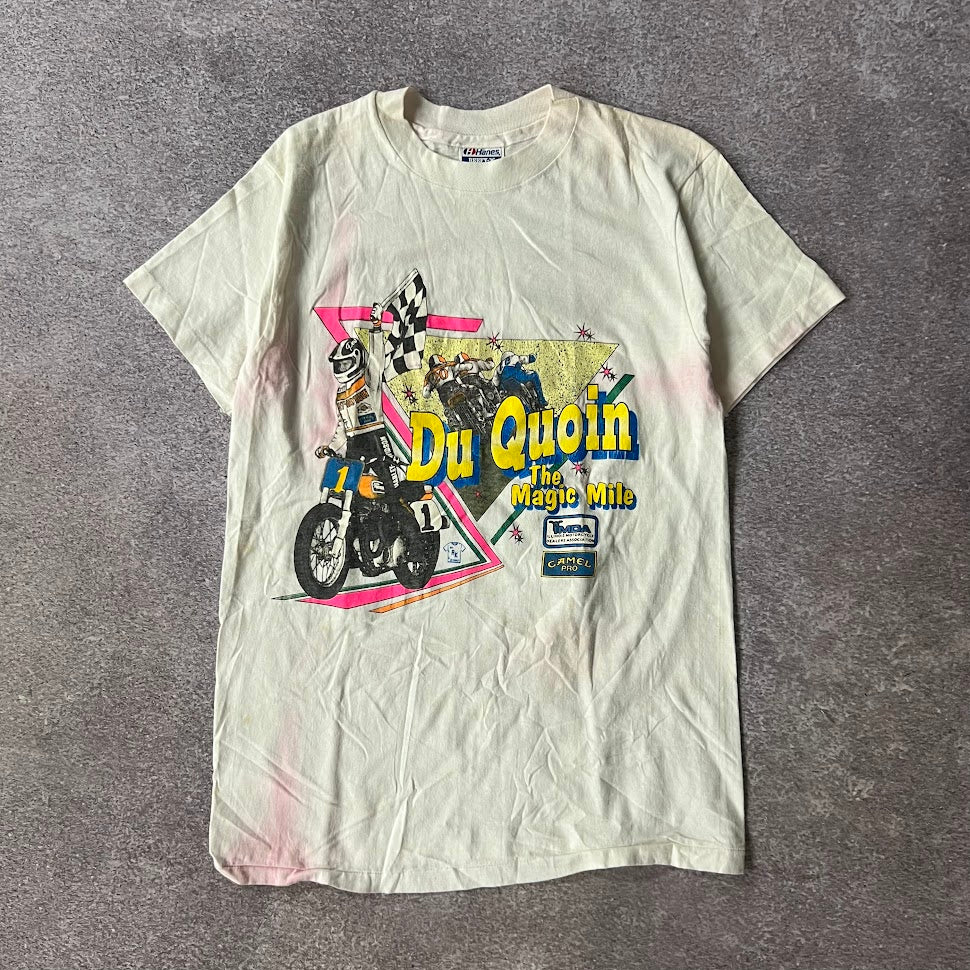 1990 Magic Mile at Du Quoin IL Motorsports Big Logo White Tee M