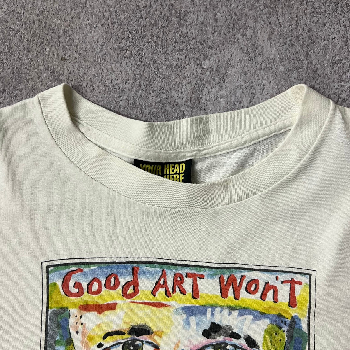 90s Your Head Goes Here Single Stitch Made in USA Distressed Vintage Tee XL