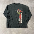 2009 NASCAR Tour Big Logo Cracked Print Faded Long Sleeve Tee L