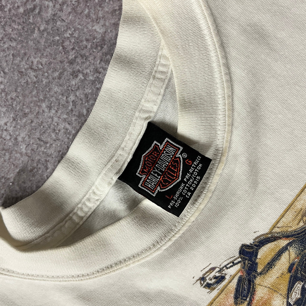90s Harley Davidson Kelowna, Canada White Back Graphic Tee L
