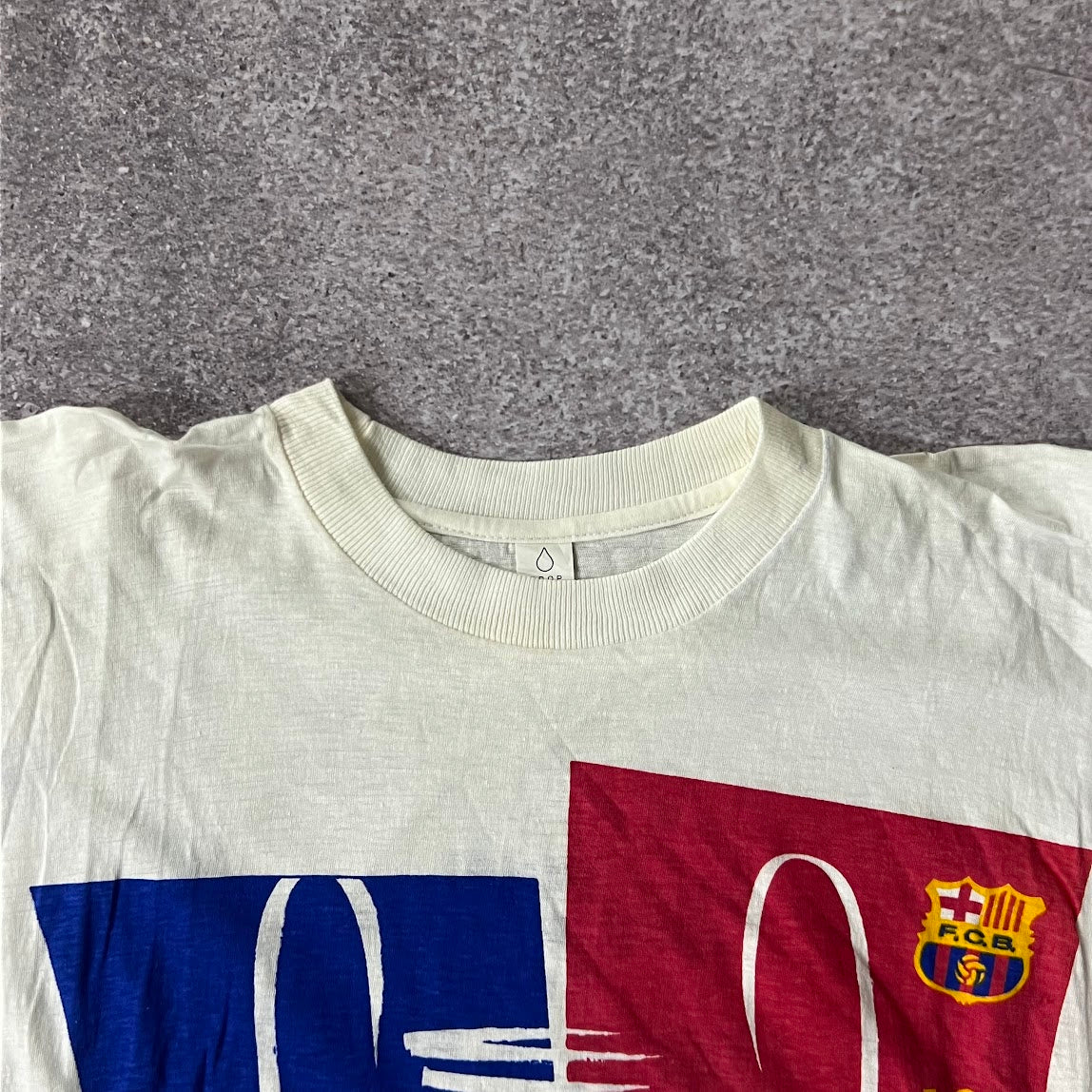90s FC Barca Drop Back Graphic Tee M