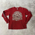 Y2K Gildan Weirs Beach, Laconia Red Worn In Long Sleeve Tee L