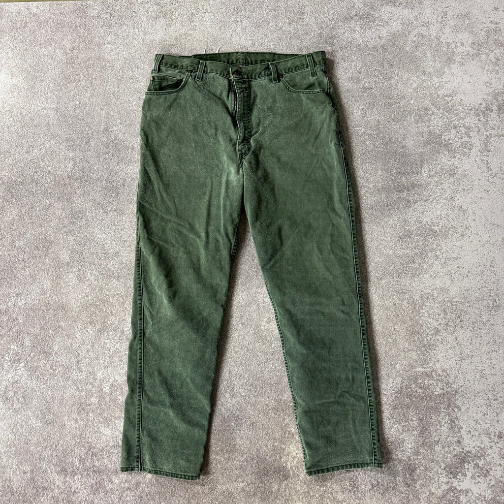 90s Levi's 540 Orange Tab Green Relaxed Worn In Jeans 40W x 32L