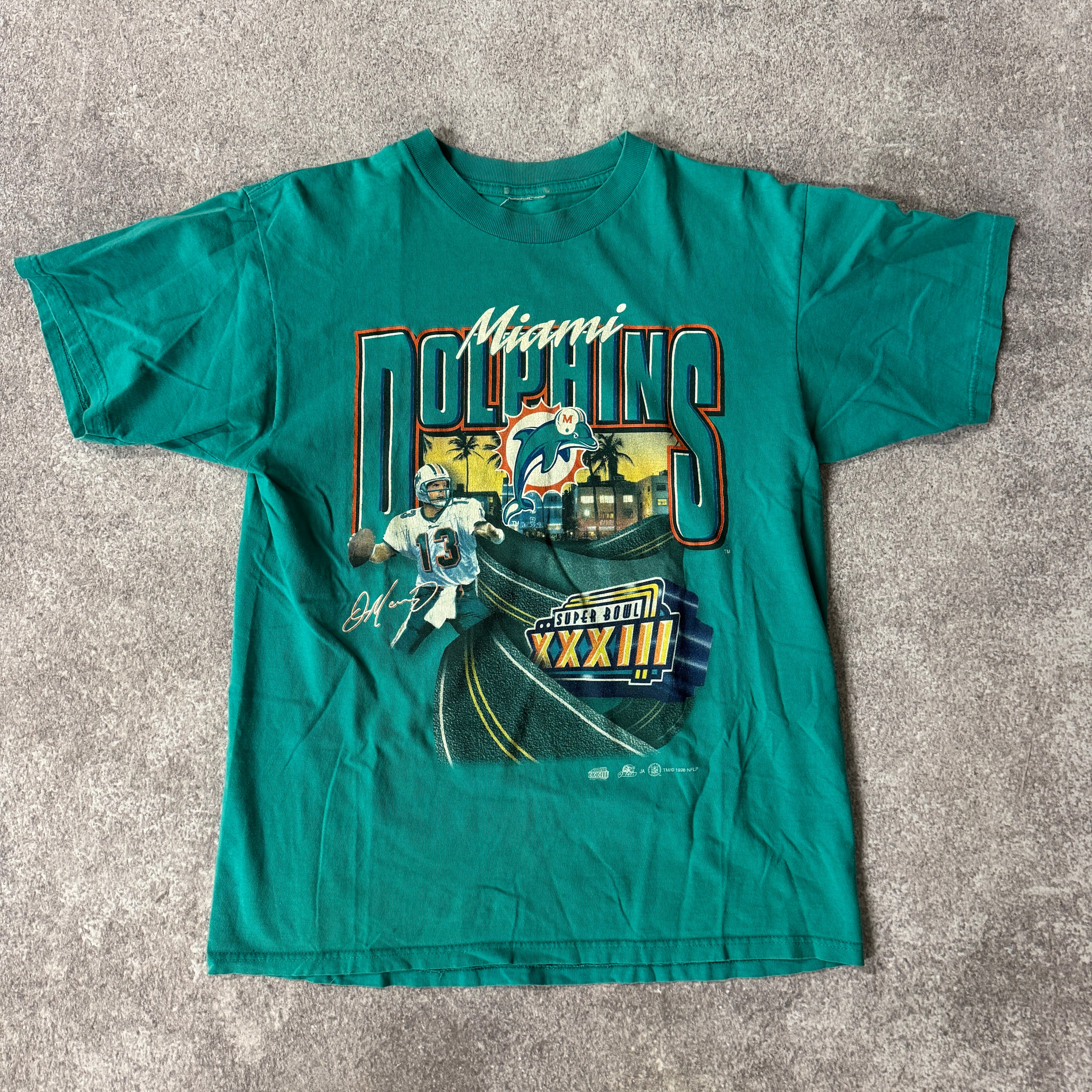 90s Miami Dolphins Salem Sportswear Big Logo Tee L