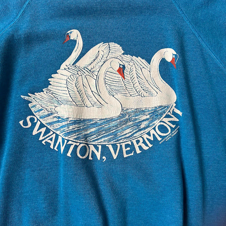 80s Hanes Vermont Made in USA Cracked Print Vintage Crewneck Sweatshirt L
