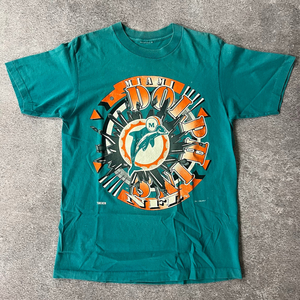 90s Miami Dolphins Trench Faded Single Stitch Tee L