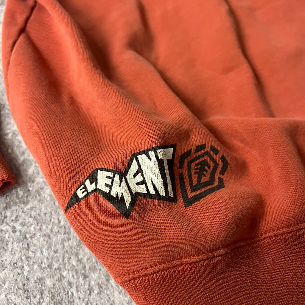 Y2K Element Orange Big Logo Hoodie M