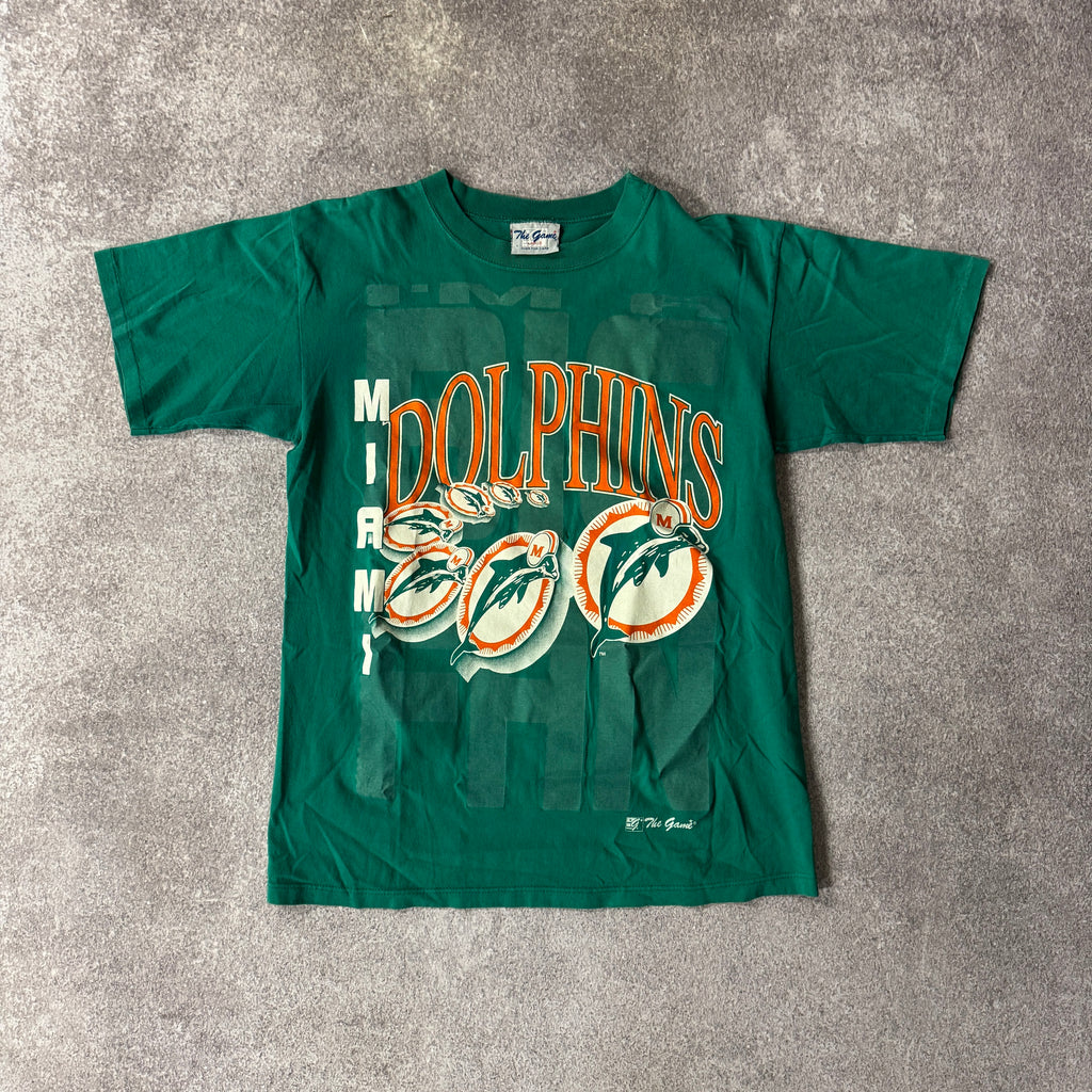 90s Miami Dolphins The Game Big Logo Single Stitch Tee L