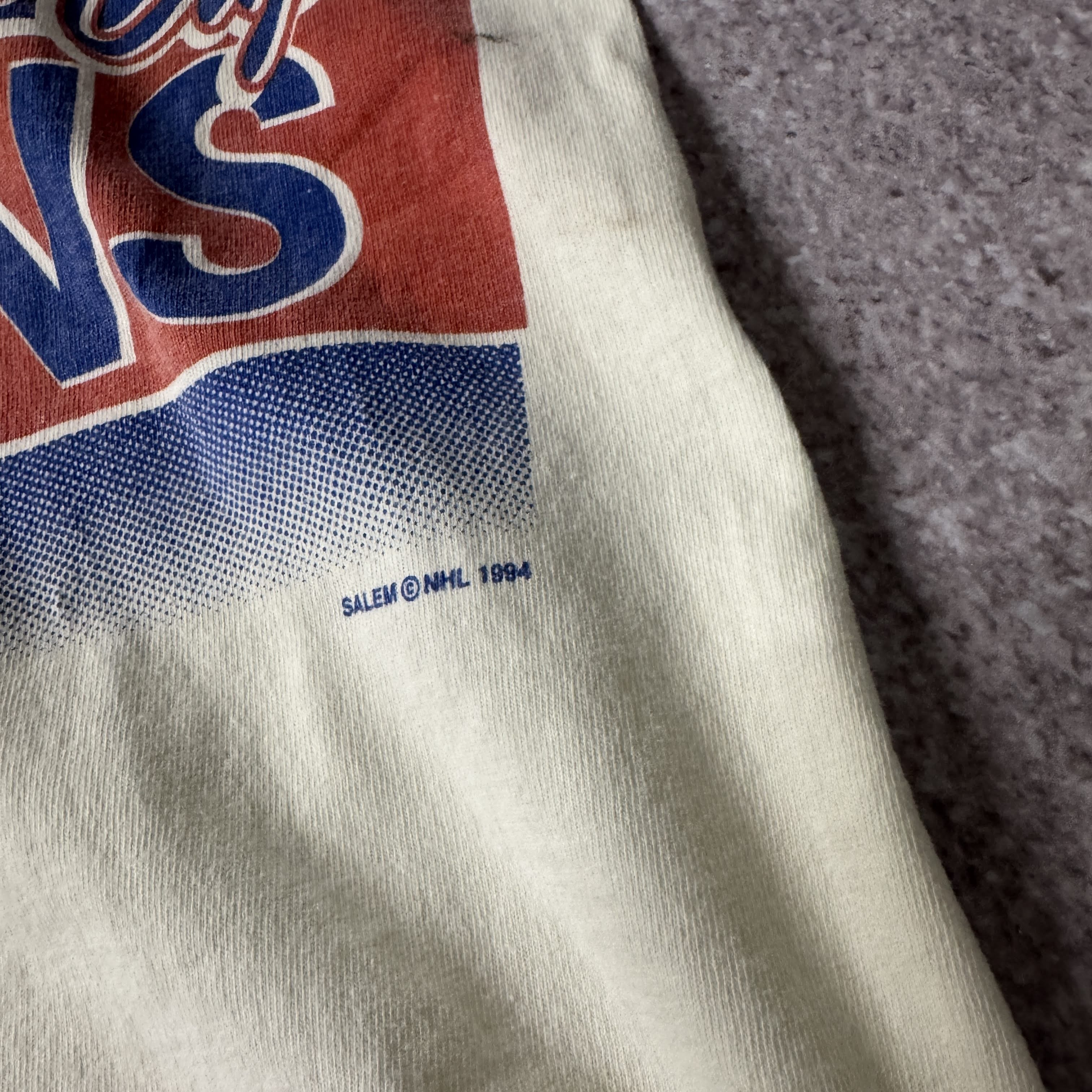 90s New York Rangers Salem Sportswear All Over Print Tee L