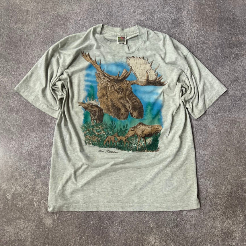 90s New Hampshire Fruit of the Loom Single Stitch Vintage Outdoor Tee L