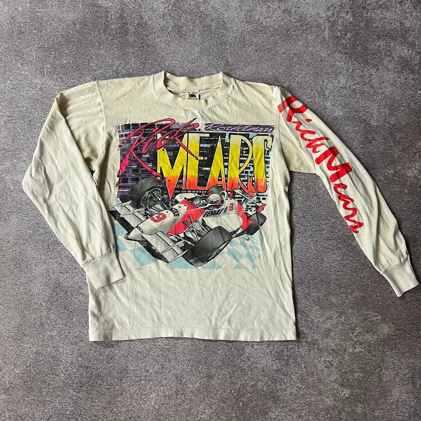 90s Rick Mears Racing Single Stitch Big Logo Long Sleeve Tee M