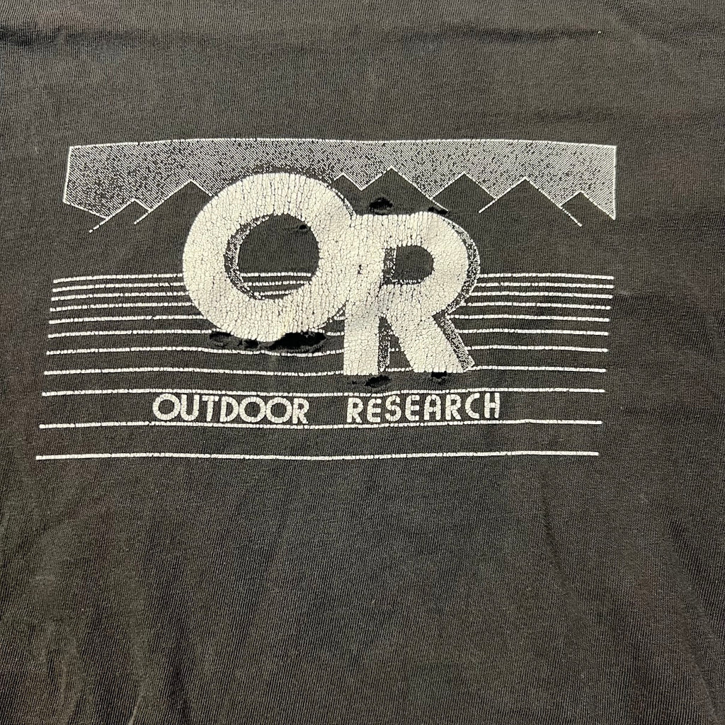Y2K Outdoor Research Big Logo Distressed Sun Faded Single Stitch Tee L