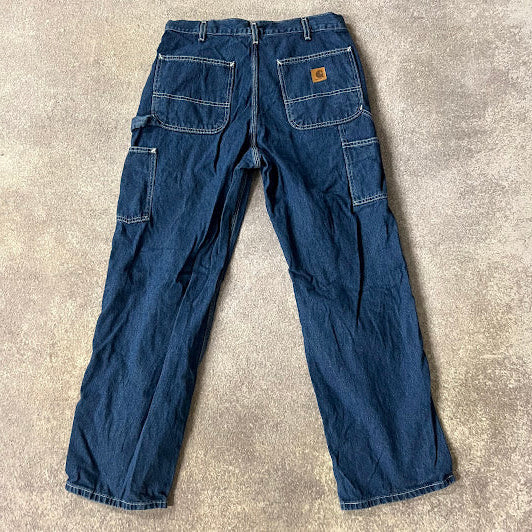 2010s Carhartt Workwear Vintage Blue Pants 34x30