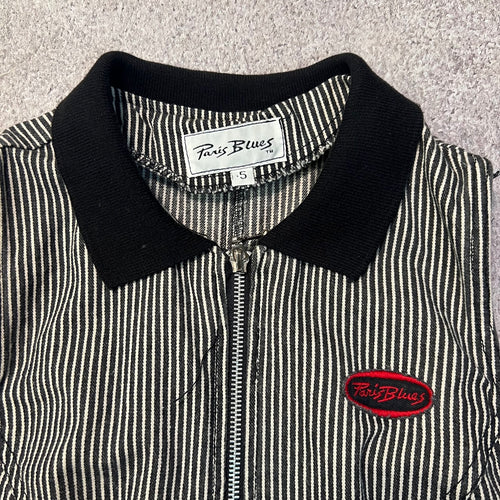 Vintage 90s Y2K Paris Blues Hickory Stripe Denim Mini Dress Zip Front Small 5