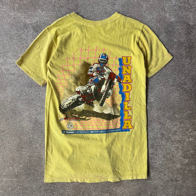 1989 Unadilla Motocross Big Logo Back Graphic Raised Print Single Stitch Tee S