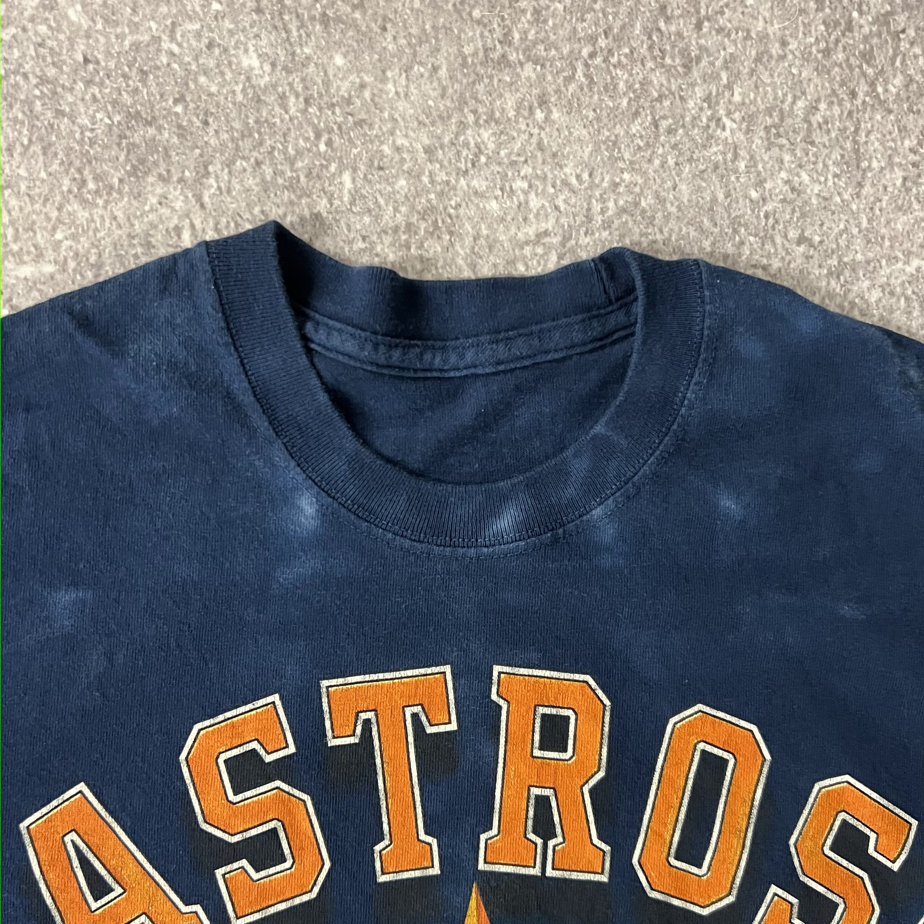 90s Houston Astros Liquid Blue Big Logo Tee M