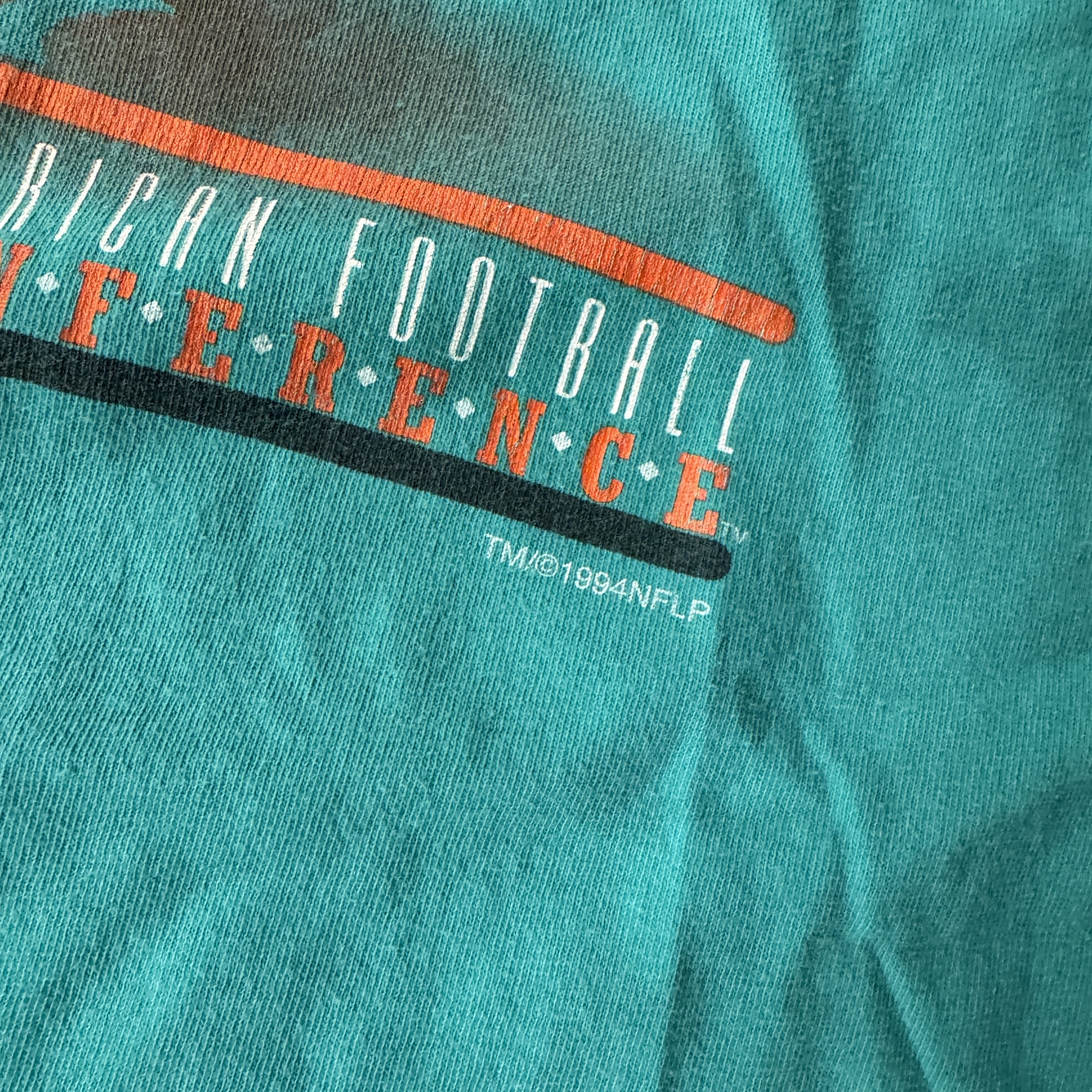 90s Miami Dolphins American Football Conference Big Logo Tee XL