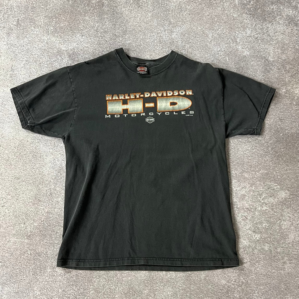 Y2K Harley Davidson Sherbrooke, Quebec Cananda Back Graphic Tee L