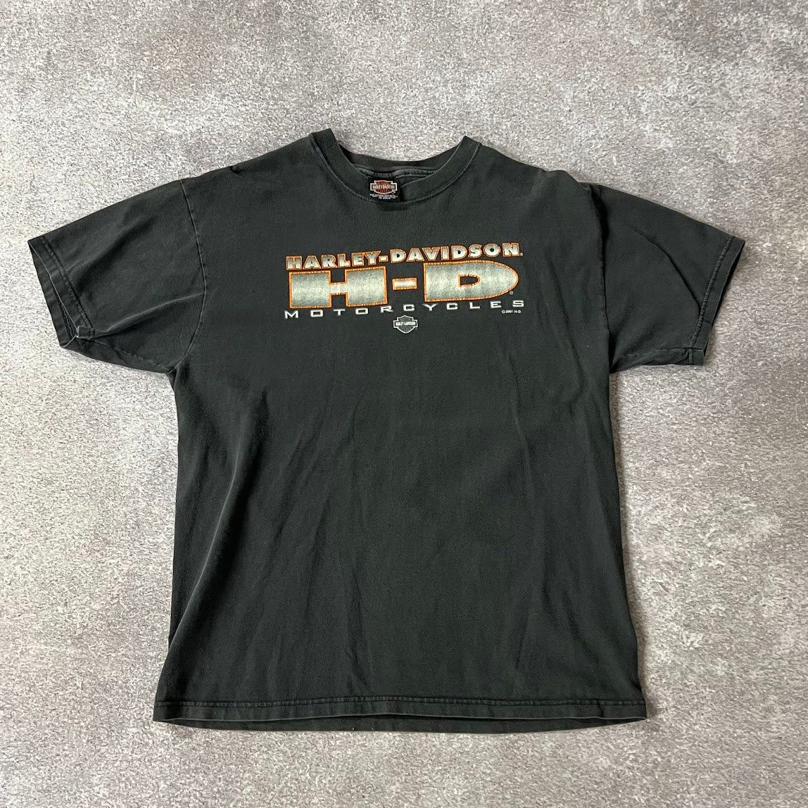 Y2K Harley Davidson Sherbrooke, Quebec Cananda Back Graphic Tee L