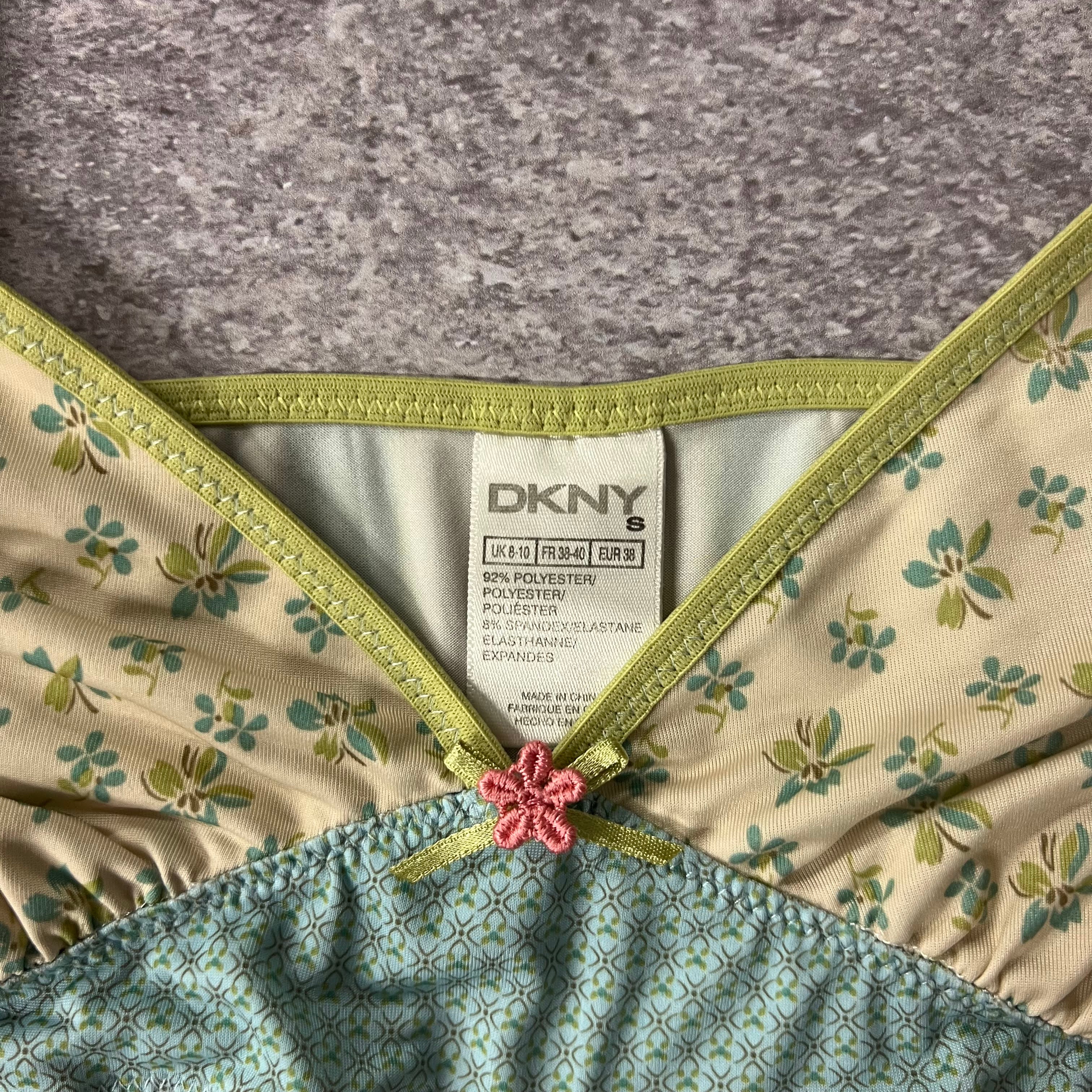 Y2K DKNY Multi Patterned Tank Top S