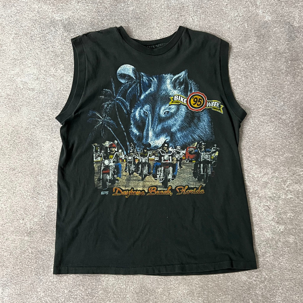 Vintage Harley Davidson Daytona Beach, Florida Worn In Tank Top L