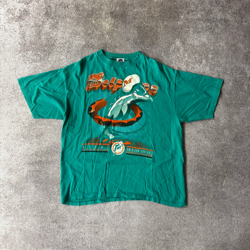 90s Miami Dolphins American Football Conference Big Logo Tee XL